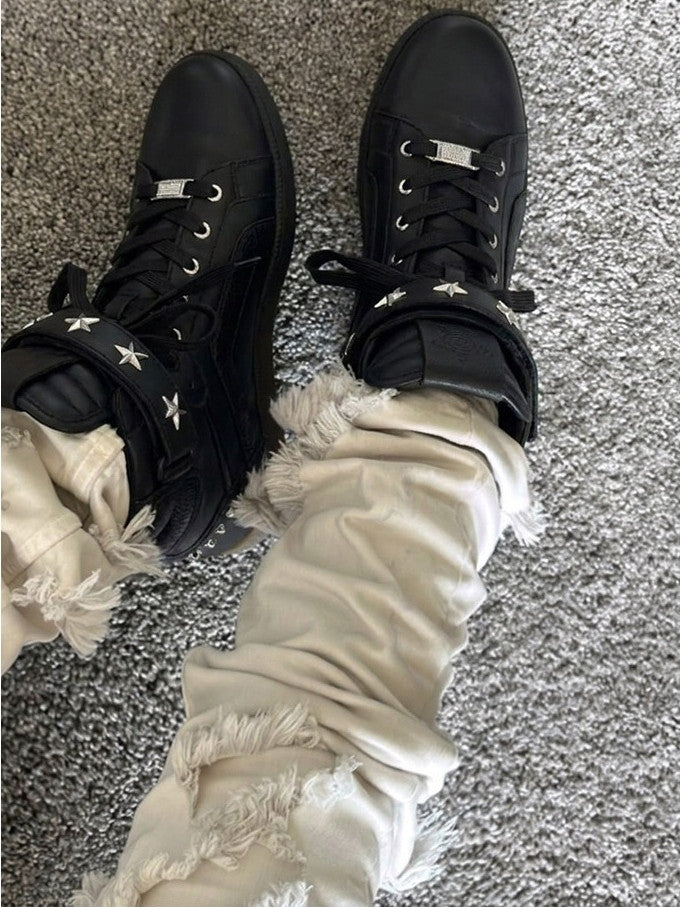 CAT SOFA STAR STRAP HIGH TOP SNEAKERS; Black; on-foot view