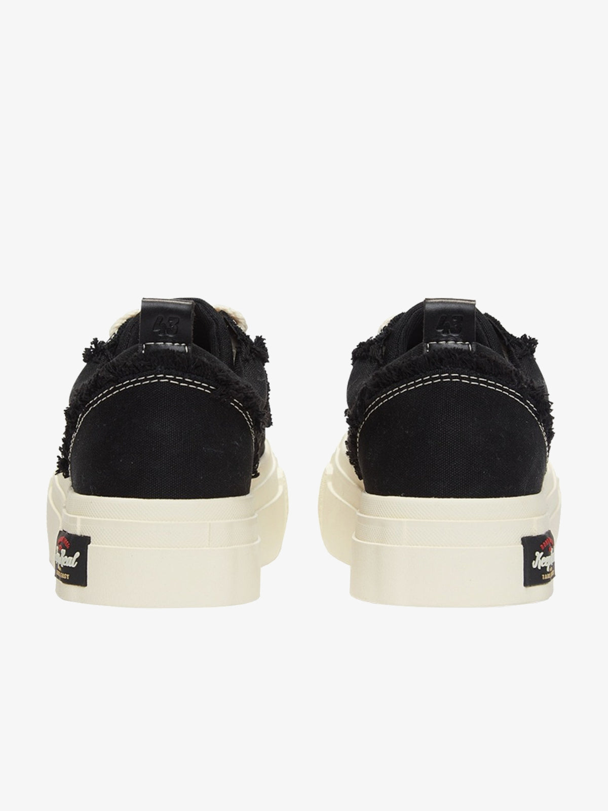 KAALIXTO STAR PATCH PLATFORM SNEAKERS; Black; heel view