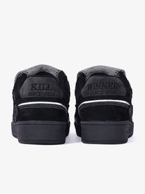 KILL WINNER STAR PANEL COURT SNEAKERS; Black; heel view