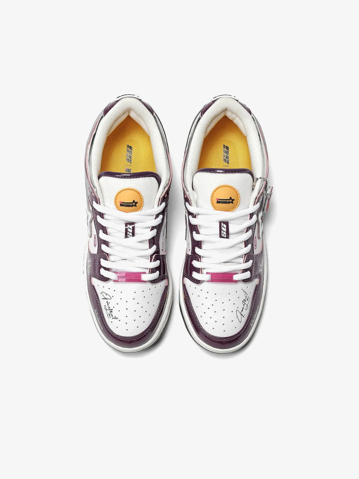 RIP STAR RACING STAR PATCH SNEAKERS; Purple; top view
