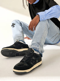 RIP STAR TONAL STAR PATCH SNEAKERS; Black; on-foot view