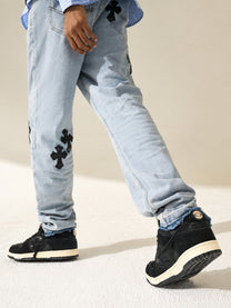 RIP STAR TONAL STAR PATCH SNEAKERS; Black; on-foot view