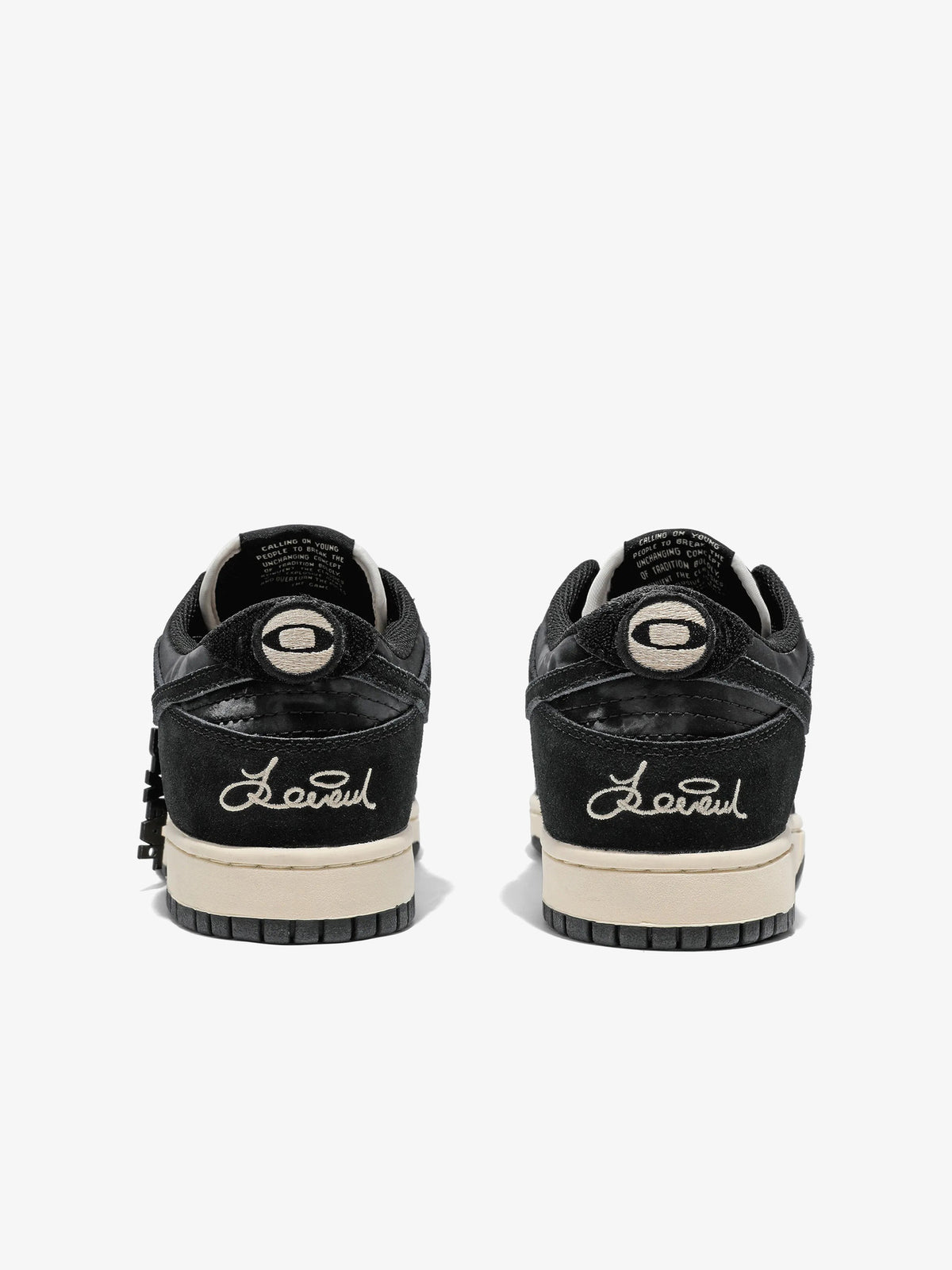 RIP STAR TONAL STAR PATCH SNEAKERS; Black; heel view