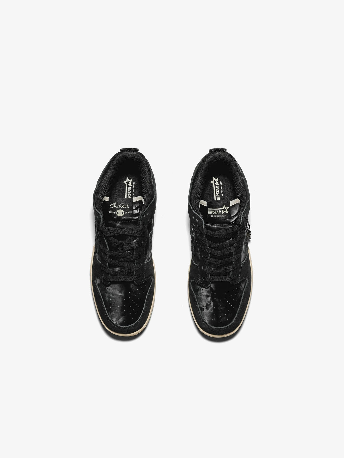 RIP STAR TONAL STAR PATCH SNEAKERS; Black; top view
