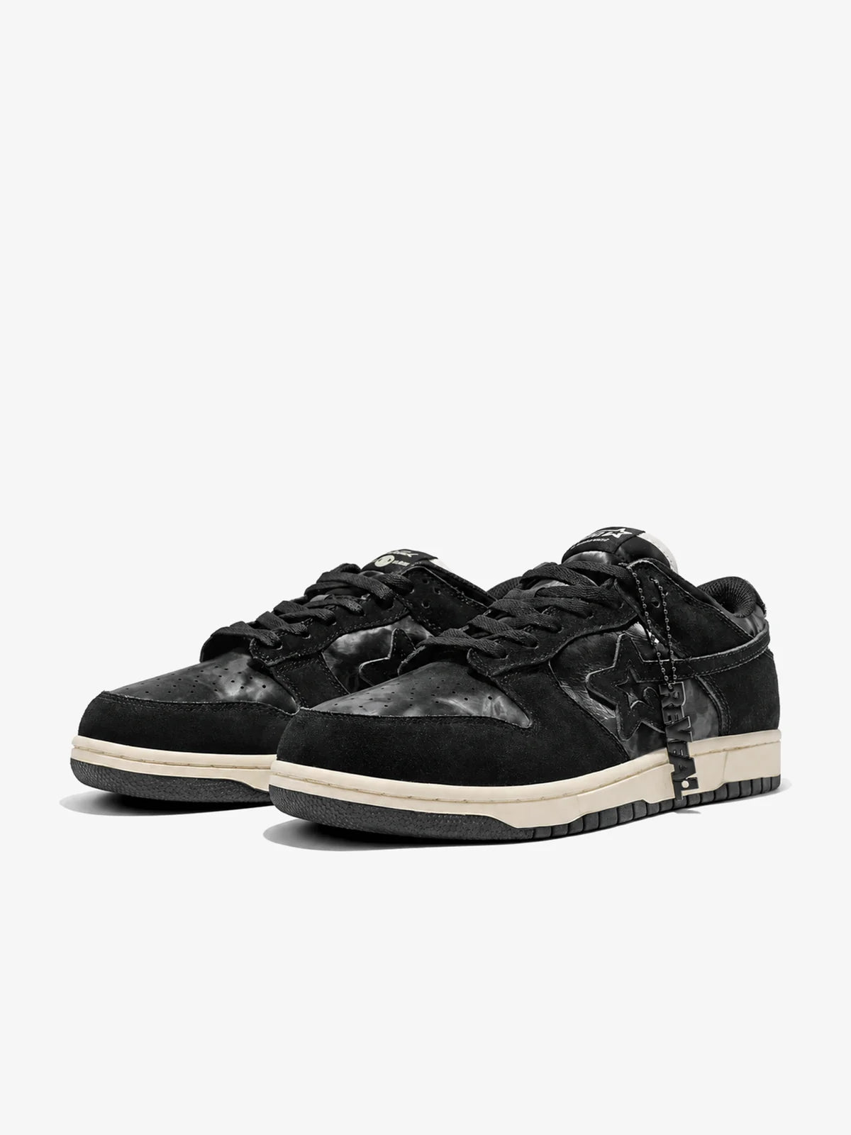 RIP STAR TONAL STAR PATCH SNEAKERS; Black; product view