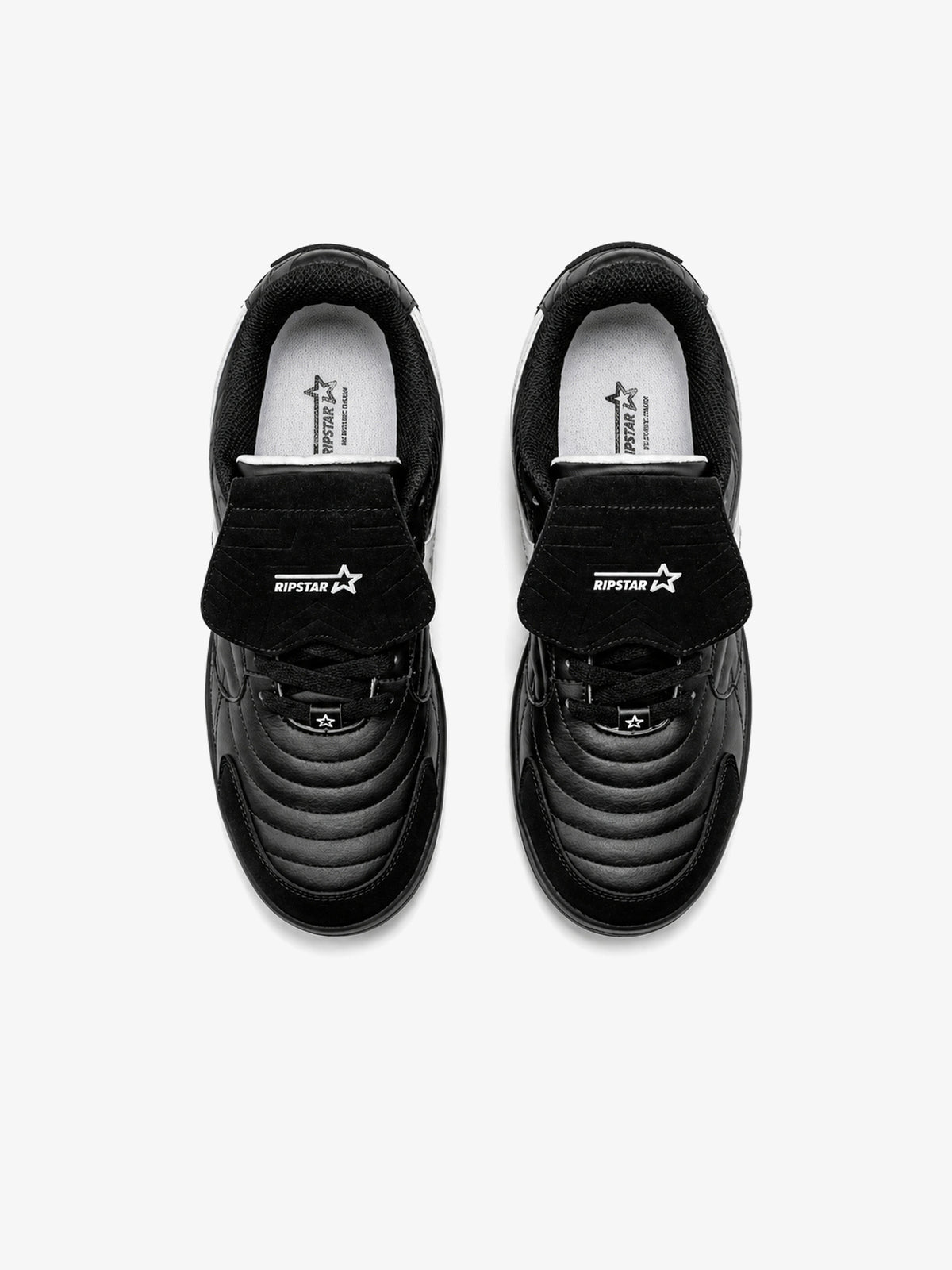 RIP STAR STAR SIDE PANEL SNEAKERS; Black; top view