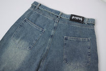 ATSF30 WASHED LONG JORTS; Blue; garment construction detail