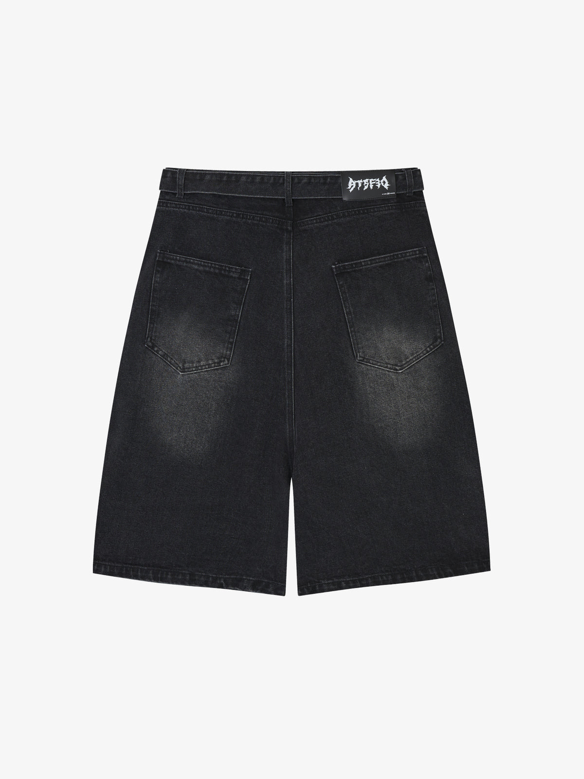 ATSF30 WASHED LONG JORTS; Black; back view