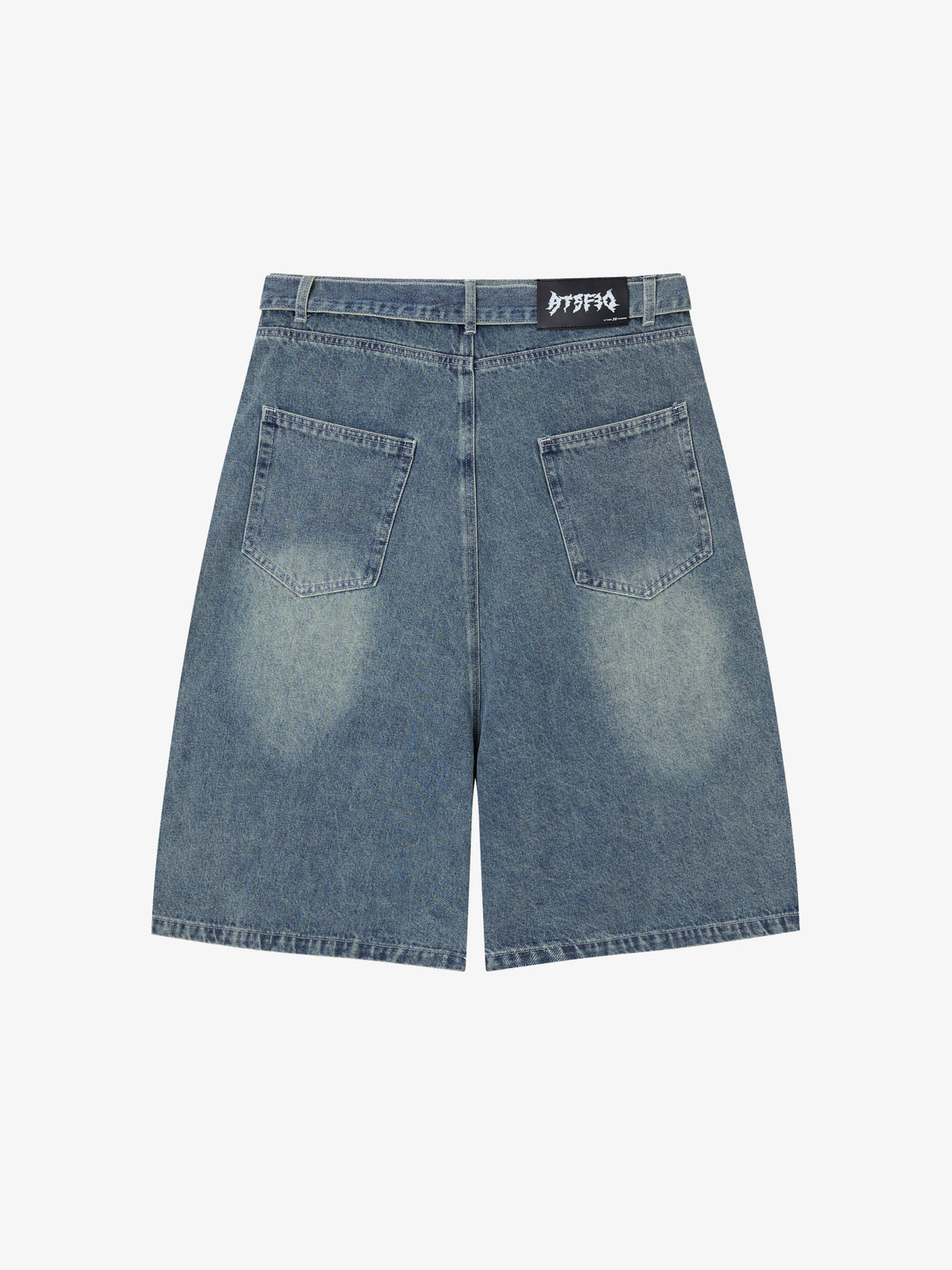 ATSF30 WASHED LONG JORTS; Blue; back view