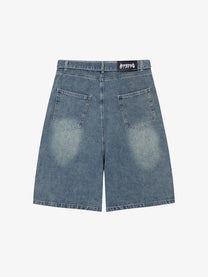 ATSF30 WASHED LONG JORTS; Blue; back view