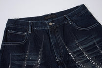 ATSF30 WASHED PANEL LONG JORTS; Black; garment construction detail