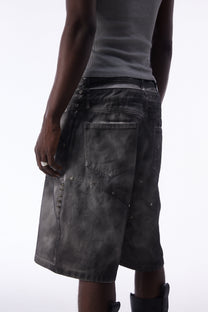 ATSF30 WASHED CARGO POCKET JORTS; Gray; model view