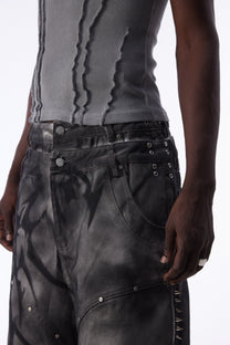 ATSF30 WASHED CARGO POCKET JORTS; Gray; model view