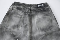 ATSF30 WASHED CARGO POCKET JORTS; Gray; garment construction detail