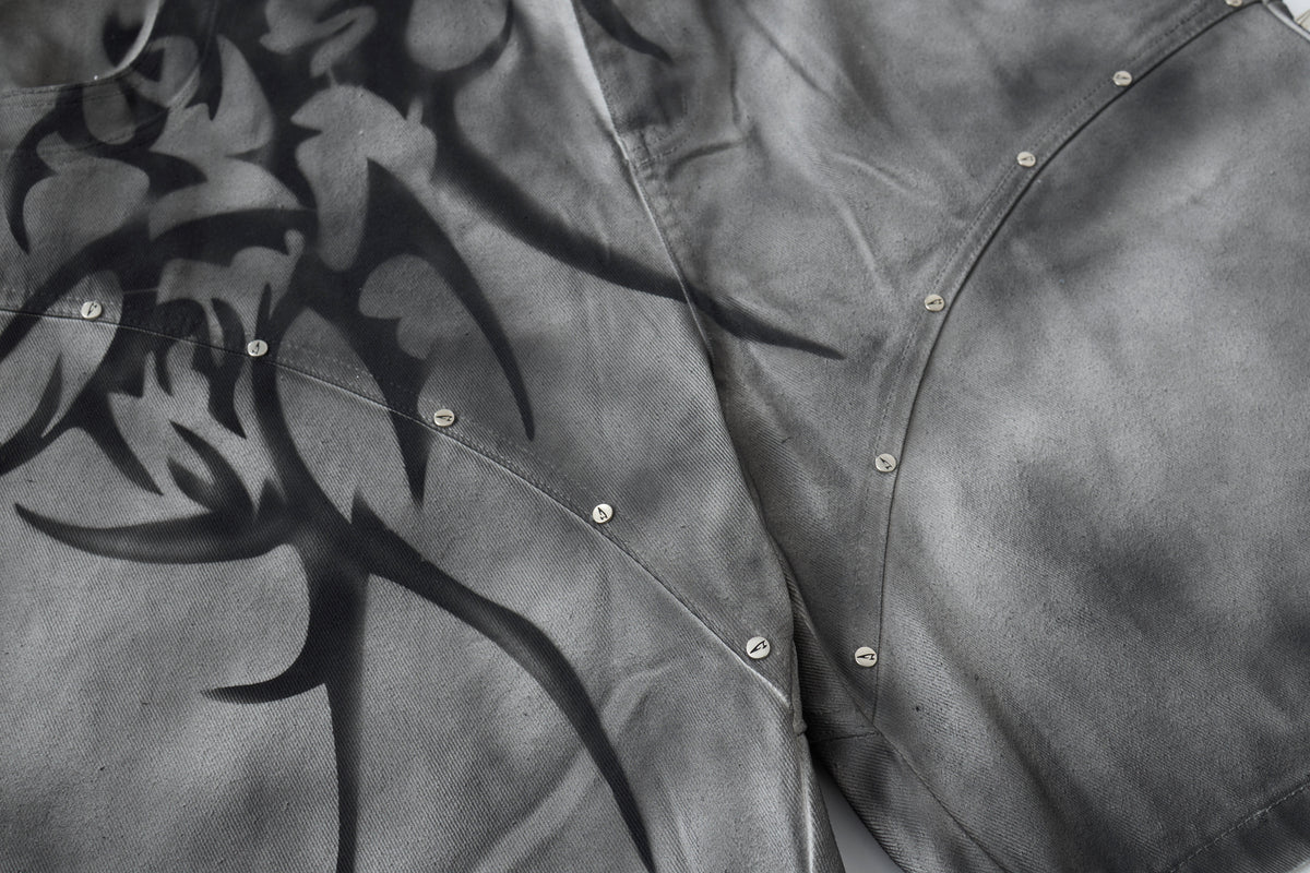ATSF30 WASHED CARGO POCKET JORTS; Gray; design detail