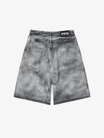 ATSF30 WASHED CARGO POCKET JORTS; Gray; back view