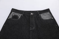 BLANKIN CONTRAST STITCH JORTS; Black; design detail