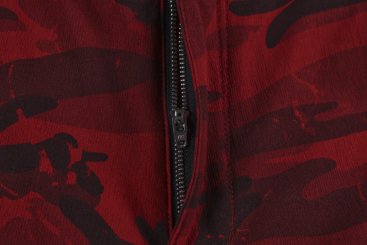 CHAOGU CAMO UTILITY SHORTS; Red Camo; garment construction detail