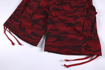 CHAOGU CAMO UTILITY SHORTS; Red Camo; garment construction detail