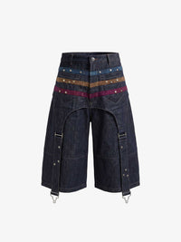 DND4DES | STAR STUDDED PANEL DENIM SHORTS