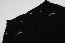 MEIM CLIP STRAP JORTS; Black; design detail
