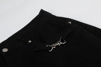 MEIM CLIP STRAP JORTS; Black; design detail