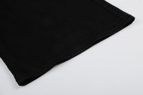 MEIM CLIP STRAP JORTS; Black; fabric detail
