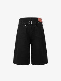 MEIM CLIP STRAP JORTS; Black; back view