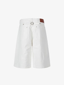 MEIM CLIP STRAP JORTS; White; back view