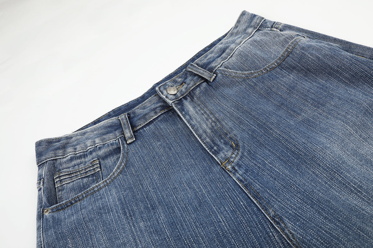 MEIM BEADED EMBROIDERY SHORTS; Blue; garment construction detail