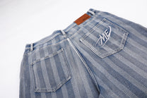 MEIM FADED PINSTRIPE JORTS; Blue; design detail