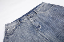 MEIM CROSSHATCH WASHED JORTS; Blue; design detail
