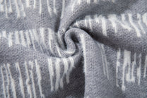 AK ANBULLET ABSTRACT BAND HENLEY SWEATER; Gray; fabric detail