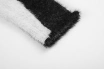 BLACK ENERGY STAR STRIPE FUZZY SWEATER; Black; garment construction detail