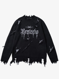 JKPTWSO | DISTRESSED GOTHIC SCRIPT SWEATER