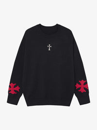 LETS ROCK | VERTICAL LETTER CROSS SWEATER