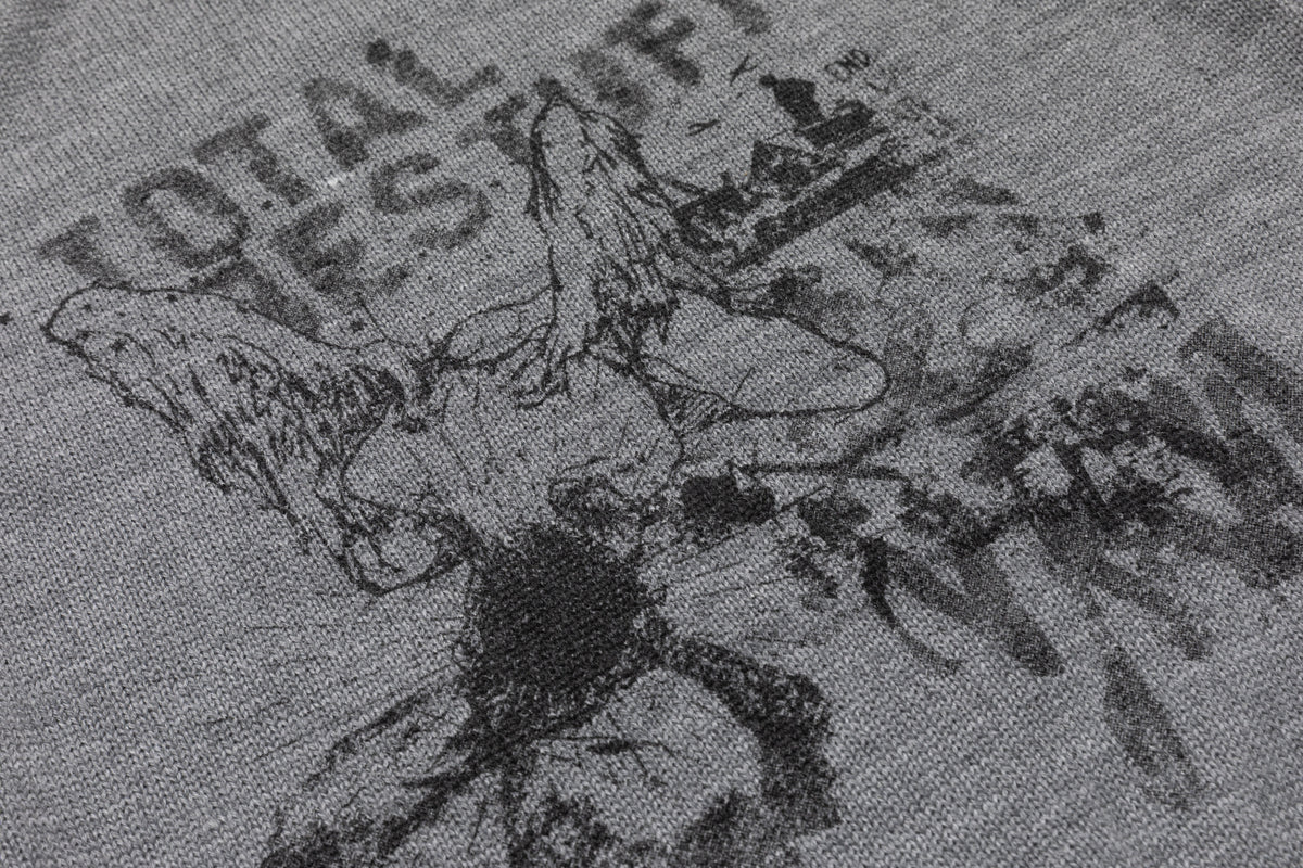 RESTARALL RIBBED PHOTO COLLAGE SWEATER; Gray; design detail