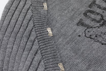 RESTARALL RIBBED PHOTO COLLAGE SWEATER; Gray; garment construction detail