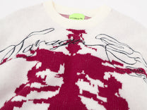 SAVAGE BASE SKELETON JACQUARD SWEATER; White; design detail