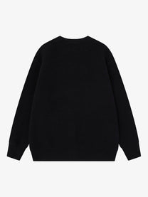 SAVAGE BASE SKELETON JACQUARD SWEATER; Black; back view