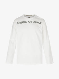 11KN SHOULDER SCRIPT SWEATSHIRT; White; front view