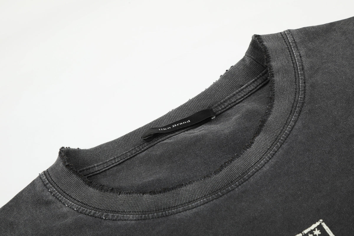 11KN HERALDIC BACK GRAPHIC SWEATSHIRT; Black; garment construction detail