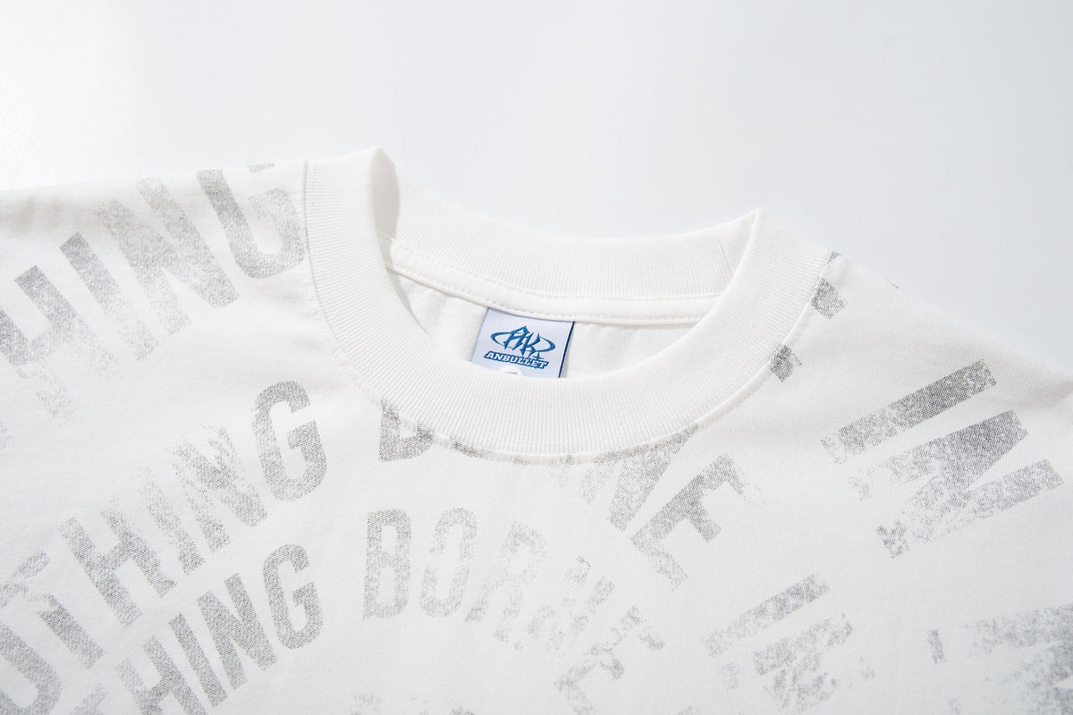 AK ANBULLET CIRCULAR GRAPHIC SWEATSHIRT; White; garment construction detail