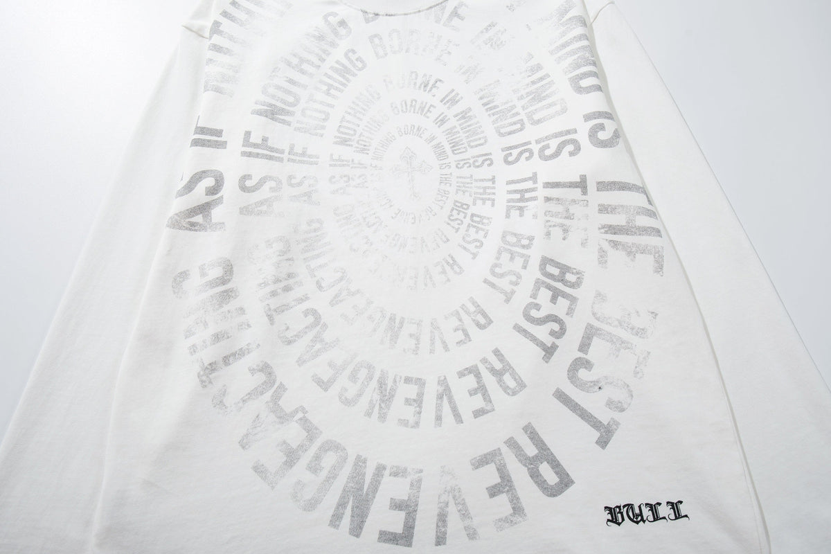 AK ANBULLET CIRCULAR GRAPHIC SWEATSHIRT; White; design detail