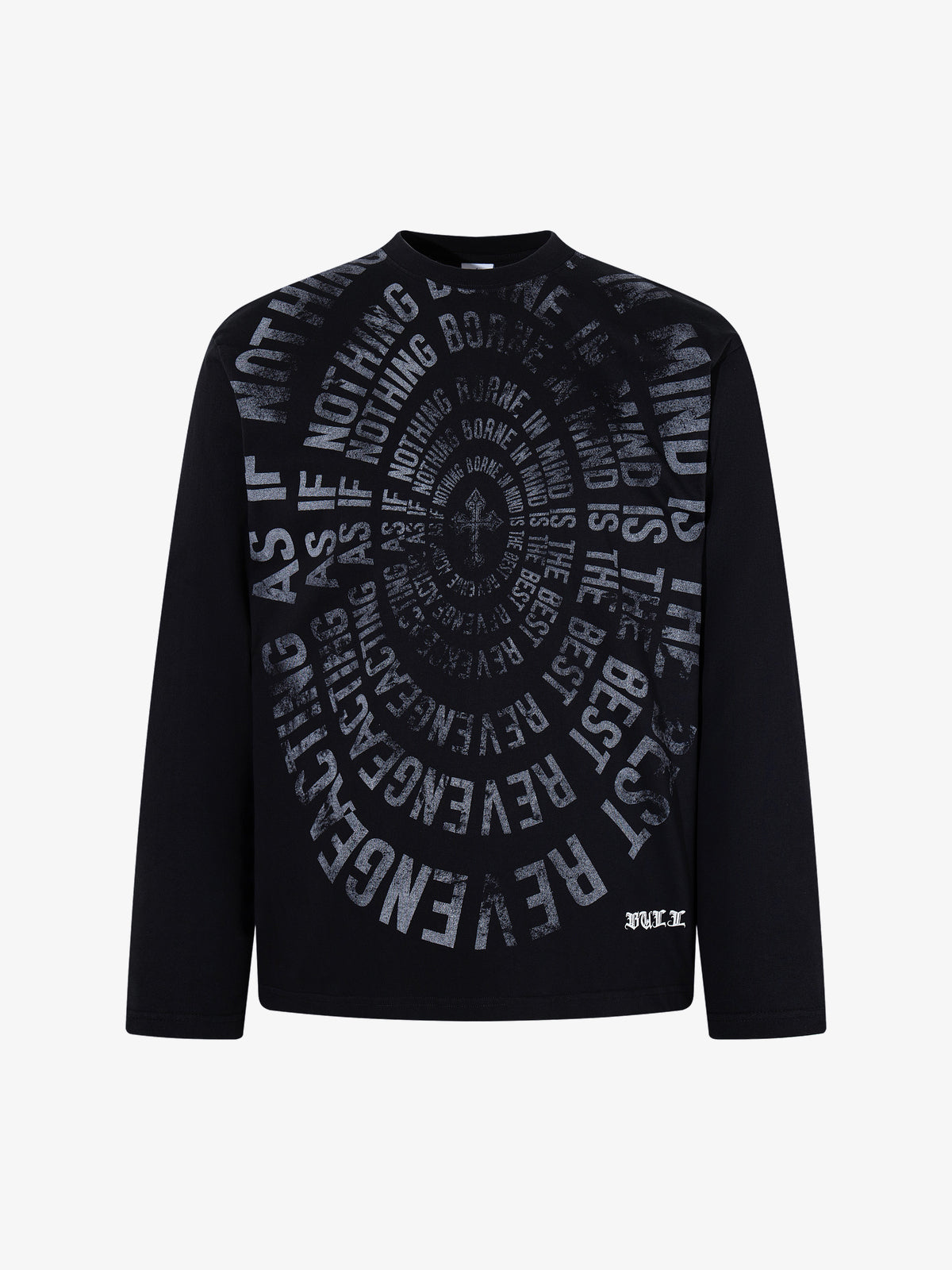 AK ANBULLET CIRCULAR GRAPHIC SWEATSHIRT; Black; front view