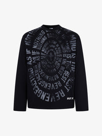 AK ANBULLET CIRCULAR GRAPHIC SWEATSHIRT; Black; front view