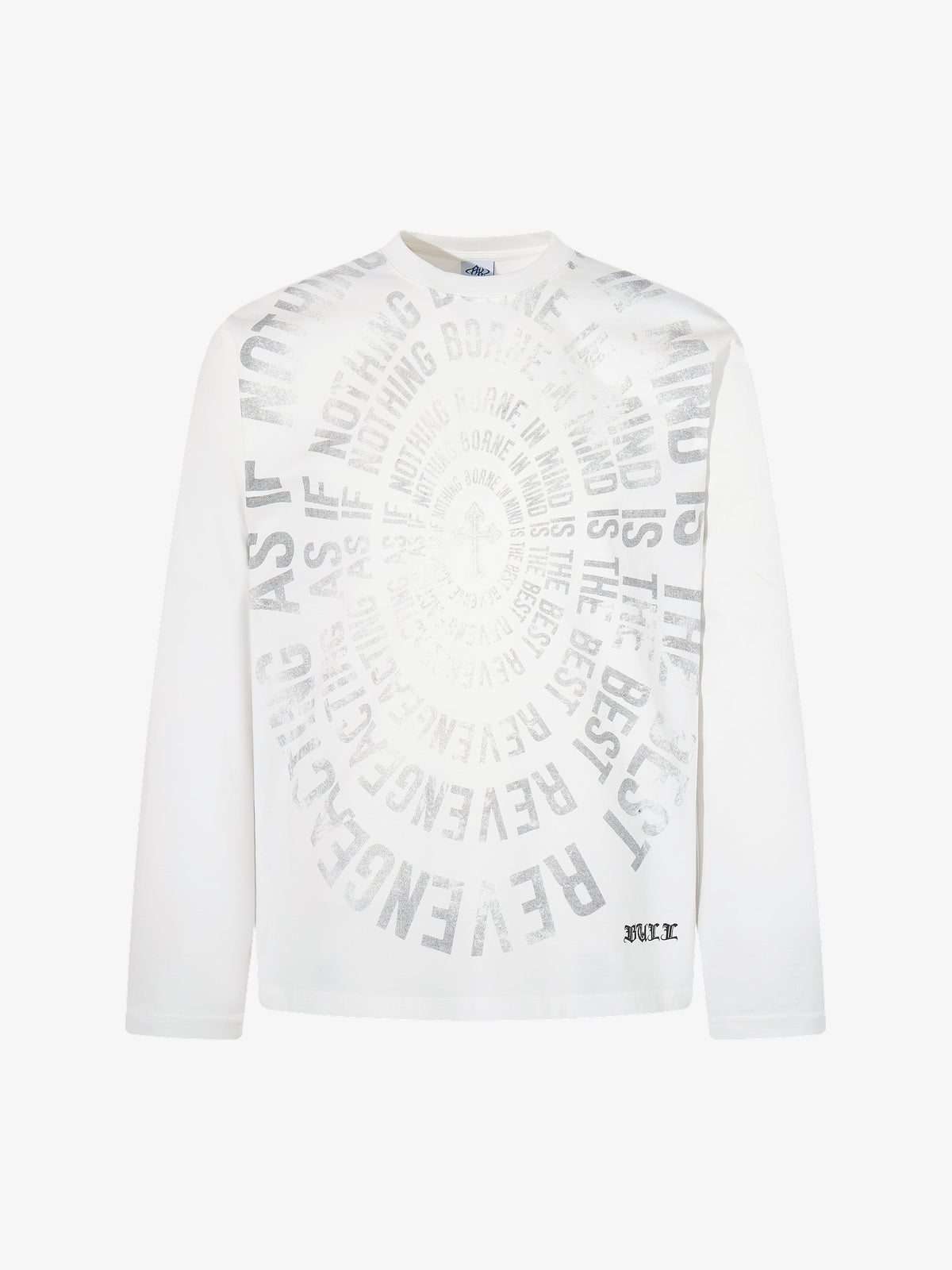 AK ANBULLET CIRCULAR GRAPHIC SWEATSHIRT; White; front view
