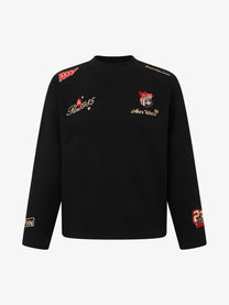 ARES WINGS PATCH SHOULDER SWEATSHIRT; Black; front view