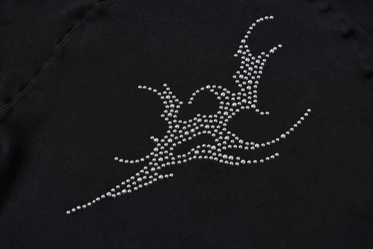 ATSF30 DRAGON PRINT ZIP NECK SWEATSHIRT; Black; design detail