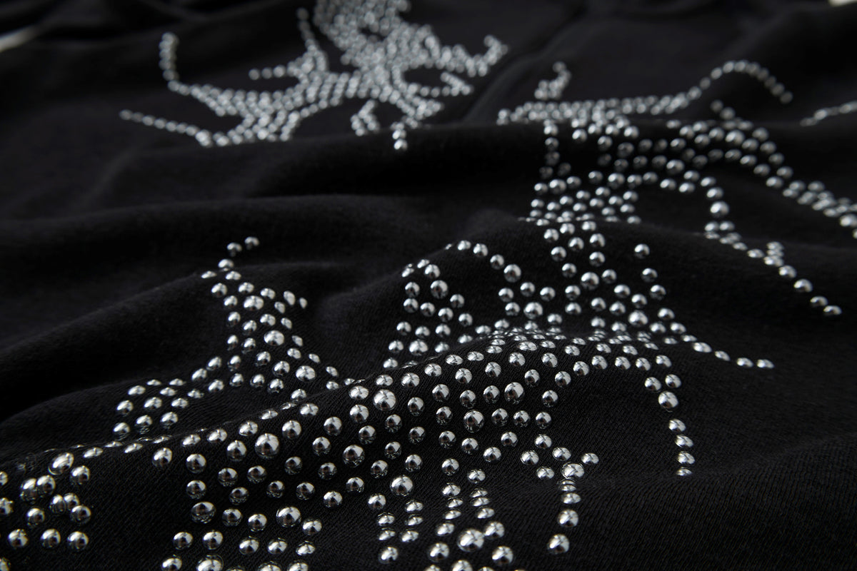 ATSF30 DRAGON PRINT ZIP NECK SWEATSHIRT; Black; design detail